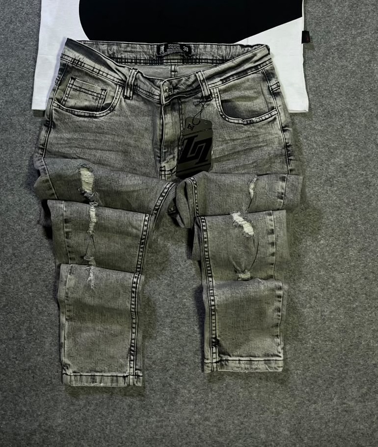 Calça Jogger Destroyed Cinza